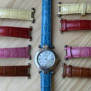 Ecclissi Ladies Watch Quartz MOP Shell‎ Extra Leather Bands 925 Sterling 39.7g